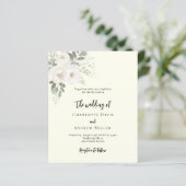 アイボリー白花模様結婚式招待状 (スタンド正面)