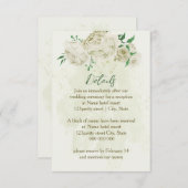 アイボリー白花結婚詳細 エンクロージャーカード (正面/裏面)