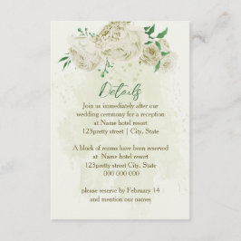 アイボリー白花結婚詳細 エンクロージャーカード