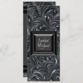 アイボリー白黒マーブル結婚式 プログラム (正面/裏面)