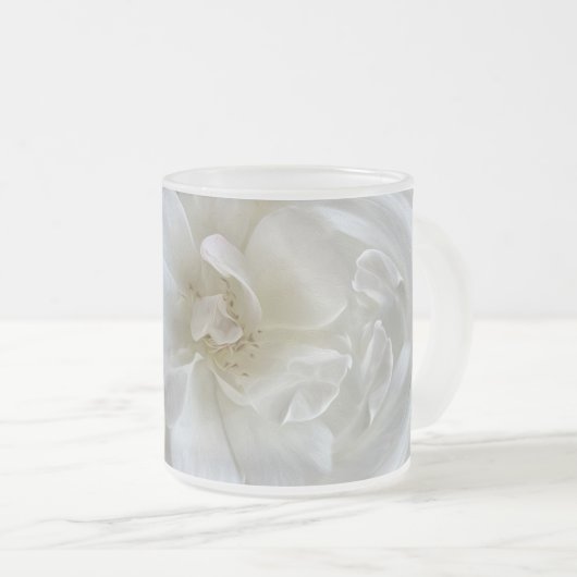 アイボリー白 フロストグラスマグカップ (正面右)