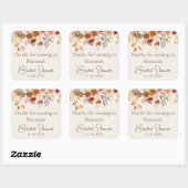 アイボリー秋フローラブライダルシャワーの恩恵 スクエアシール (シート)