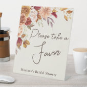 アイボリー秋フローラブライダルシャワー賛成 台座サイン (インサイチュ)