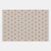 アイボリー素晴らしと金ゴールドめまいデザイン ラッピングペーパーシート (正面2)