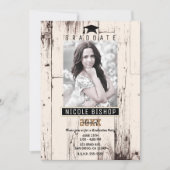アイボリー素朴バーンウッド卒業写真パーティー 招待状 (正面)