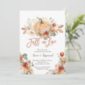 アイボリー素朴フローラ秋インラブカップルシャワー 招待状 (スタンド正面)