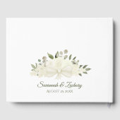 アイボリー素朴ホワイトフローラボホシック結婚ズ ゲストブック (裏面)