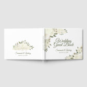 アイボリー素朴ホワイトフローラボホシック結婚ズ ゲストブック (全面)