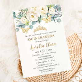 アイボリー素朴ホワイトフローラユーカリプトゥスキンセアニラ 招待状