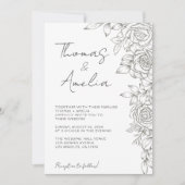 アイボリー素朴マグノリアフローラ結婚ズ 招待状 (正面)