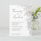 アイボリー素朴マグノリアフローラ結婚ズ 招待状 (スタンド正面)