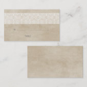 アイボリー素朴レー結婚ス座席表 プレイスカード (正面/裏面)