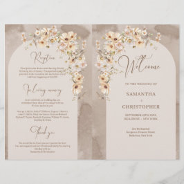 アイボリー素朴ワイルドフラワーズボホアーチ折り畳みプログラム