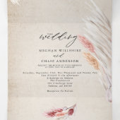 アイボリー素朴赤面パンパスグラスヴィンテージトリフォールド 三つ折り招待状 (内部中)