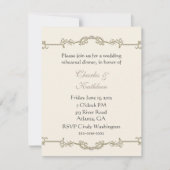 アイボリー結婚のリハーサルディナー招待状 招待状 (正面)