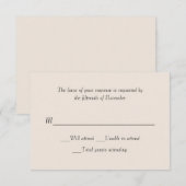 アイボリー結婚の応答カード 出欠カード (正面/裏面)