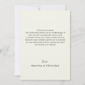 アイボリー結婚の感謝の写真はがき サンキューカード (裏面)