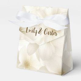 アイボリー結婚の花デザイン フェイバーボックス