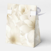 アイボリー結婚の花デザイン フェイバーボックス (裏面サイド)