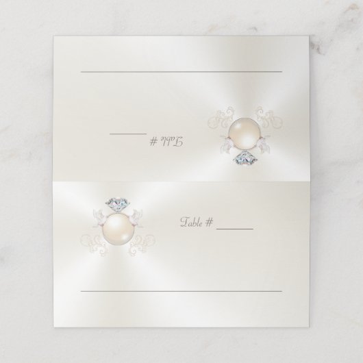 アイボリー結婚の表番号と座席表コンボ プレイスカード (外部開封)