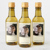 アイボリー結婚クリームフォトラブ&ミ感謝していニオ ワインラベル (ボトル)