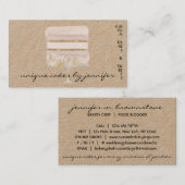 アイボリー結婚ズケーキフローラベーカリーペストリー 名刺 (正面/裏面)