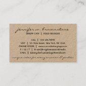 アイボリー結婚ズケーキフローラベーカリーペストリー 名刺 (裏面)