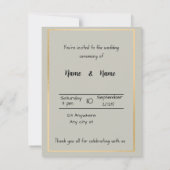 アイボリー結婚式招待状 (裏面)