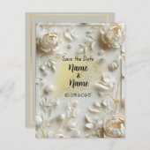 アイボリー結婚式招待状 (正面/裏面)