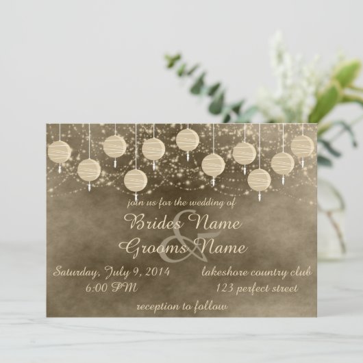 アイボリー結婚灯 招待状 (スタンド正面)