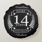 アイボリー結婚記念日14年 ラウンドクッション (裏面)