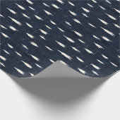 アイボリー絵を描抽象芸術オンネイビーブルーリネン ラッピングペーパー (角)