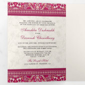 アイボリー縁どピックオールインワンインディアン結婚 三つ折り招待状 (内部最初)