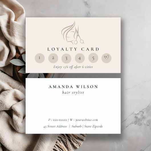 アイボリー美容師シザー6パンチのロイヤリティ 名刺