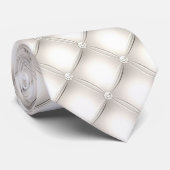 アイボリー背景と真珠 ネクタイ (ロール)