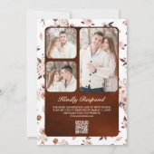 アイボリー自然フローラQRコードテラコッタ結婚ズ 招待状 (裏面)