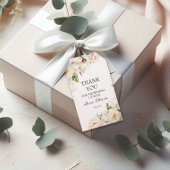 アイボリー色の優雅な牡丹のガーデン感謝 ギフトタグ