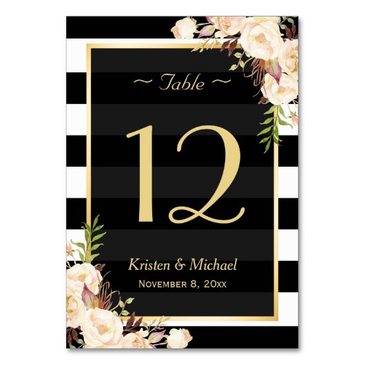 アイボリー色フローラのテーブ結婚ル番号の濃淡 テーブルナンバー (正面)