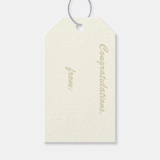 アイボリー色祝い贈呈ラベル ギフトタグ (正面)