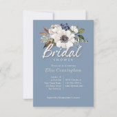 アイボリー花オンブルーブライダルシャワー招待状 招待状 (正面)