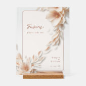 アイボリー花模様流アクリル結婚系 アクリルサイン (正面)