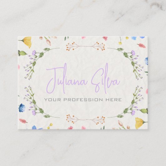 アイボリー花水彩 名刺 (正面)