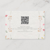 アイボリー花水色（QR付き） 名刺 (裏面)