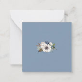 アイボリー花on blue thank you note card ノートカード (裏面)