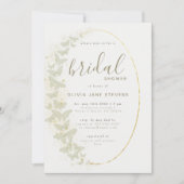 アイボリー蝶ボホ金ゴールドフレームブライダルシャワー 招待状 (正面)