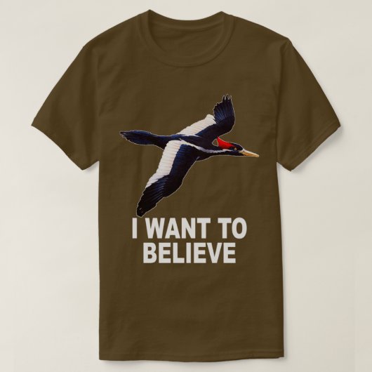 アイボリー請求ウッドペッカー希望信じ Tシャツ (デザイン正面)