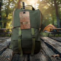 アイボリー赤爬虫類皮革銅金属モノグラム