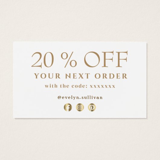 アイボリー赤面アゲー感謝していト割引カード (裏面)