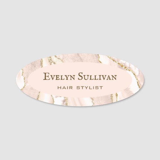 アイボリー赤面エージェント名タグ 名札 (正面)