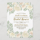 アイボリー赤面シャンパンブライダルシャワー招待状 招待状 (正面/裏面)